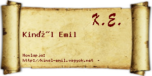 Kinál Emil névjegykártya